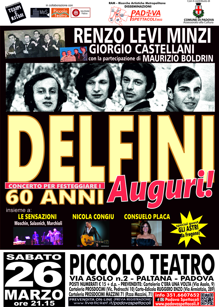 DELFINI, AUGURI! L’8/4 A PADOVA