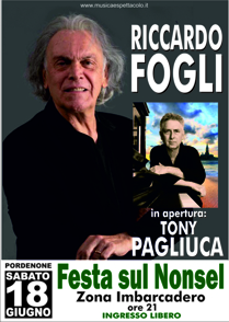 RICCARDO FOGLI A PORDENONE – IN APERTURA TONY PAGLIUCA TRIO (18 GIUGNO)